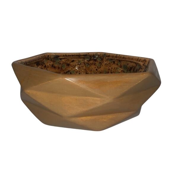 Vintage Handmade Studio Art Pottery Glazed Bowl Brown With Speckled Inside - Picture 1 of 8